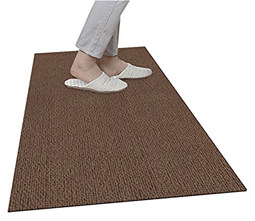 ブラウン 60×120cm 【ずれない吸着タイプ】システムキッチンに適している1枚で敷けるキッチンマット。掃除機をかけても吸い上がらない吸着力です。 【表面生地】カーペットタイプ・絨毯のようなループ状