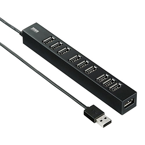 面ファスナーでどんな向きにせも設置が可能な10ポートUSBハブ。 ケーブルレイアウトが自由にでき、より省スペースで綺麗に設置することができます。 イドポートを装備しており大型サイズのUSBコネクタを持
