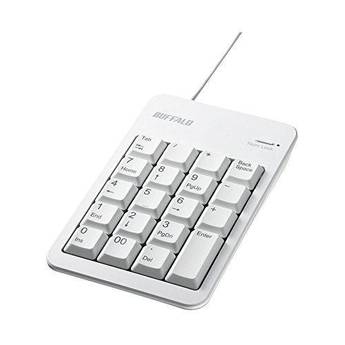 ホワイト *USB2.0ハブ(2ポート)搭載のテンキーボード *対応機種:USBインターフェースを標準搭載したWindowsパソコン *対応OS:Windows 10(64/32)/8.1(64/32