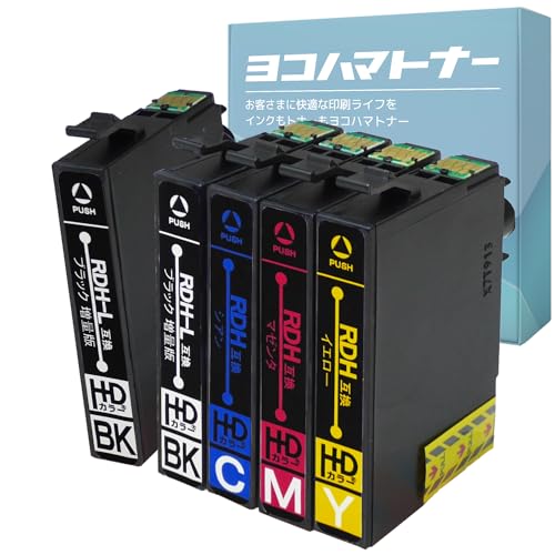 RDH互換 4色＋ブラック1本 ブラックのみ増量タイプ [商品] エプソン 用 RDH-4CL 互換(BK/C/M/Y）*ブラック1本追加 [全5本] [対応機種] PX-048A / PX-049A
