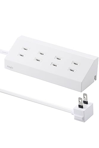 ホワイト 2m 壁にピタッと設置できるデザインタップ"Angle(アングル)です。 上面に光沢感、側面にマット調を使い、2つの質感をもたせた感のあるデザインタップです。 ケーブルの配線を両側