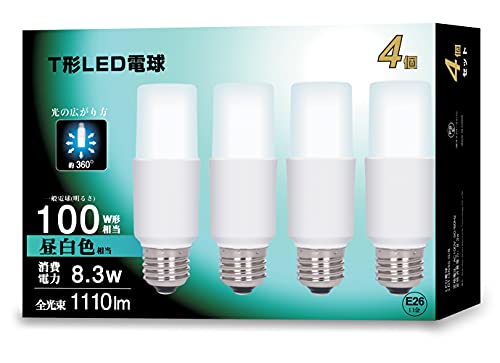 昼白色 100形 断熱材施工器具(ダウンライト)にも対応で、電球蛍光ランプ(D形)と同等の配光角を実現した光が広がるタイプのLED電球です。 樹脂筐体を採用することで、さらに軽量化を実現。従来のアルミ