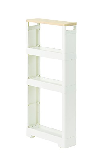 本体サイズ:幅12*奥行40*高さ85cm 材質:天板*木目調化粧繊維合板(パー作るボード メラミン PVC) 棚板・支柱 ジョイント コロ*ポリプロピレン 組立品 耐荷重:天板*約5kg 棚板(上段