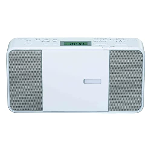 東芝 CDラジオ TY-C251(W) コンパクト スリム ボディー 縦型 ワイドFM 対応 外形寸法 280*149*63mm 質量 約1.2kg