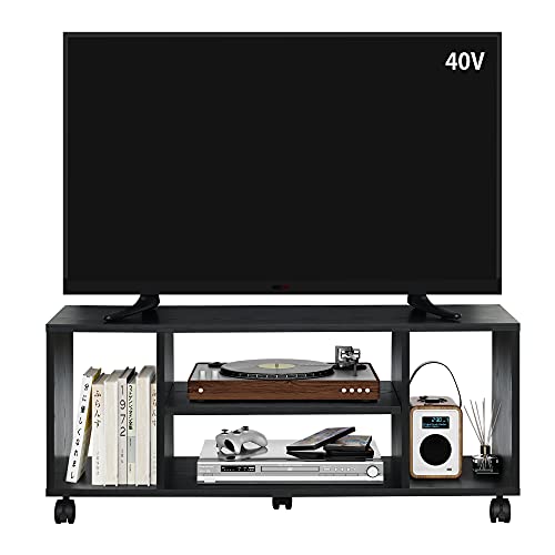 ブラック 【大容量収納付きのオープンタイプ】DEVAISEのテレビ台は4つのオープン収納スペースを備えており、収納容量が大幅に向上しています。両側のスペースにはPS5、雑誌やA4ファイルなどを収納でき