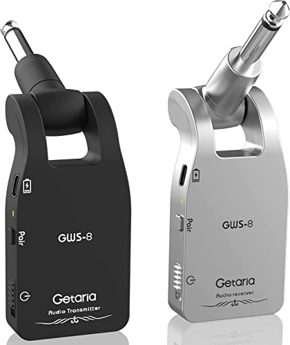 Getaria GWS-8 ギターワイヤレスシステム 送受信機 280*回転 1対多 USB-C充電式 トランスミッター＆レシーバー エレクトリックギターベー