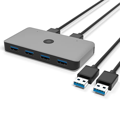 USB切替器 Anikks USB3.0 高速転送 USB 切り替え PC2台用 セレクター スイッチ プリンタ マウス ハブ キーボード切替機 usb 切替 手動 1.