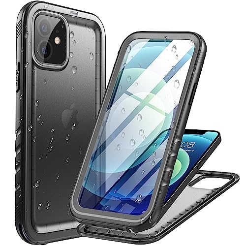 ブラック i Phone12/12Pro「2眼レフ-6.1」 *【IP68認証防水 & SGS認証防振】- この精密切断はi Phone12とi Phone12Proの防水ケースのみに対応して