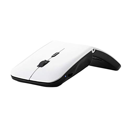 ホワイト 使用していない時はフラットにできて、持ち運びに便利なワイヤレスマウスです。Bluetooth5.0対応で、3台までのマルチペアリングも可能です。 パソコンだけでなく、タブレットやスマートフォ