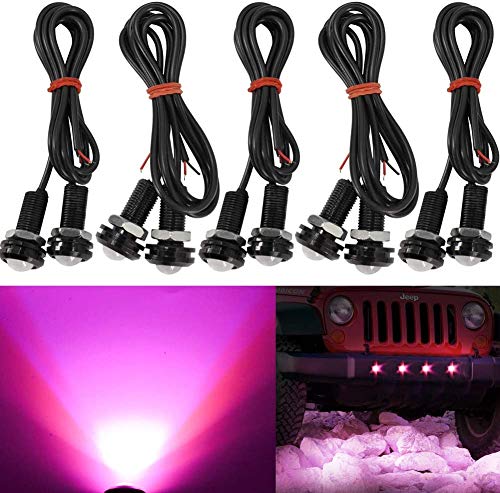 ピンク タイプ：汎用、ボルト付属の埋め込み型 / 電圧：DC 12V / 発光色：ピンク サイズ：ボルト長さ：3cm 径：約1cm / 配線長さ：約36cm 防水・防塵。低消費電力で高輝度。 様々な取