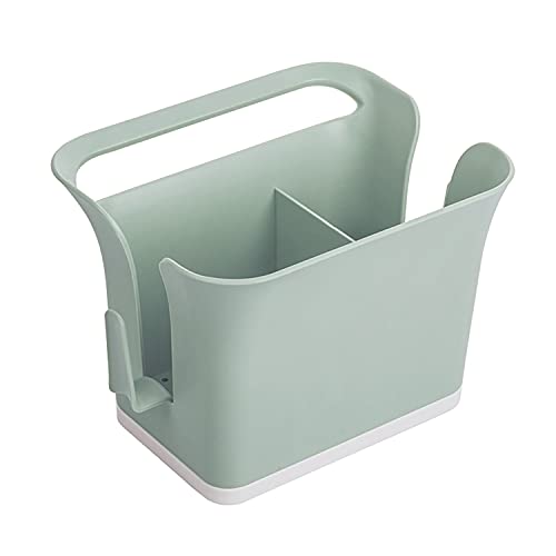 【商品仕様】:サイズ/約幅17.6*奥行12.8*高さ14.5cm、内容/1個、カラー/グリーン、材質/ABS樹脂 【キッチングッズをまとめて収納】:食器洗い洗剤やキッチンスポンジなどをまとめて収納で
