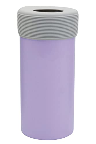 パープル 500 ml 商品サイズ（フタ装着時）：約φ8.1*h17.1cm／（ホルダー本体のみ）：約φ7.5*h16.9cm 容量：約600ml（満水） 本体重量約225g 材質：（本体）18-8ス