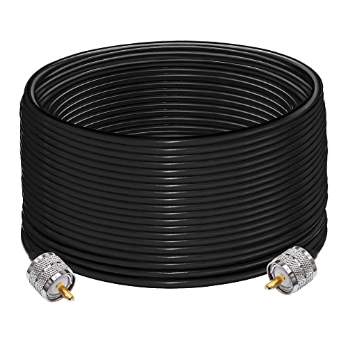 65.6FT ケーブルの種類と詳細: UHF 同軸ケーブル。ケーブルの種類: RG58。導体材質: 純銅。ケーブル長: 65.6 フィート (20 メートル)。インピーダンス: 50オーム、低損失 耐