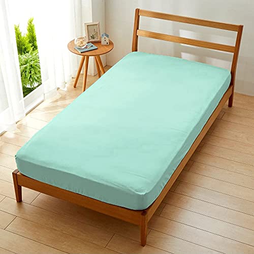 エメラルドグリーン セミダブル 綿100% セミダブル：120*200*25cm(全周ゴム仕様) 12色展開*br*リーフ/カスタード/エメラルドグリーン/フラミンゴ/ベイビーブルー/ライトパープル/