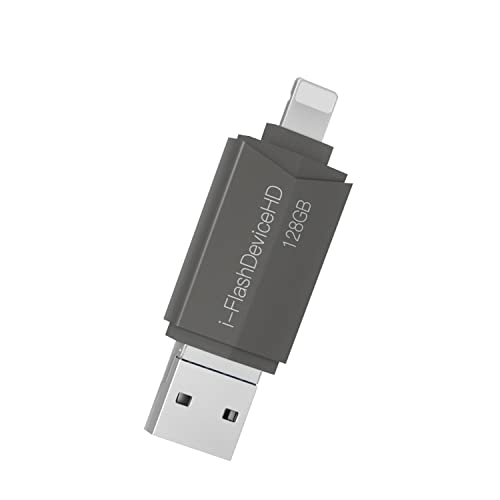 [Apple MFi認証] 128G Lightning to USB3.0 フラッシュドライブ メモリースティック 電話ストレージメモリ サムドライブ iPhone/iPad/iPo