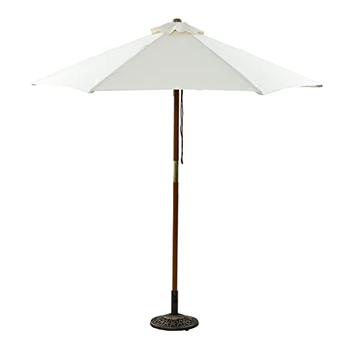 【商品仕様】本体サイズ:幅210*奥行210*高さ221cm、支柱径:3.7cm/重量:4.5kg/材質:支柱*天然木、生地*ポリエステル/カラー:アイボリー 【特徴】お庭、ベランダ、バルコニーなどの