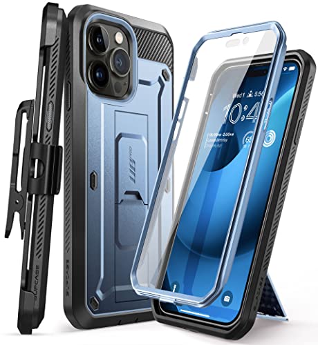 金属ブルー i Phone14Pro 【対応機種】: i Phone14Pro 6.1 2022発売 【守るためのデザイン】：この製品は米国軍事規格を取得し、ケースと液晶保護フィルム一体型で、スマホを