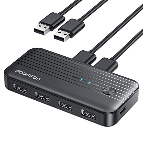 USB3.0 2入力4出力 【USB3.0高速転送】Max 5Gbpsのデータ伝送スピードを備えた本ハブ USB3.0は、USB2.0より約10倍速いで、更に安定した高速通信できます。EMIテストに合