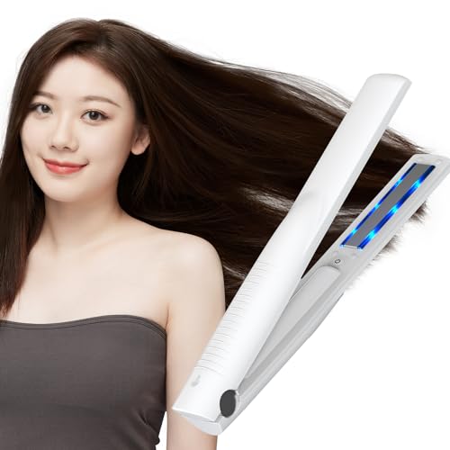 【ツヤ感のある美髪が叶う】本製品の見た目はストレートアイロンのようですが、トリートメント浸透用ヘアアイロンです。サロン級の1MHzの毎秒100万回の超音波振動の働きによりトリートメント剤の有効成分をミ