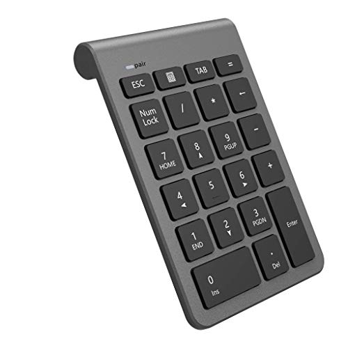 ブラック 【多機能ワイヤレステンキー】テンキー bluetooth 既存のキーボードを拡張し、Num Lock、ESC、Tab、Deleteなどをサポートする完全22キーテンキーパッドを追加します。 
