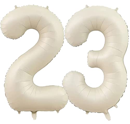 FAMULIA 数字 風船 バルーン ナンバー 23 バースデー 誕生日 大きい 90cm 特大サイズ (クリームホワイト) 飾り付け