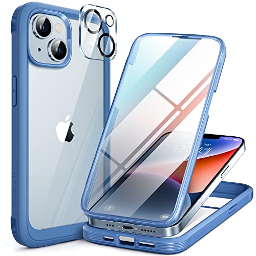 Miracase iPhone14ケース スマホケース iphone14 用 全身バンパー保護ケース 9H 強化ガラス 6.1インチ フルカバー 360* ワイヤレス充電対