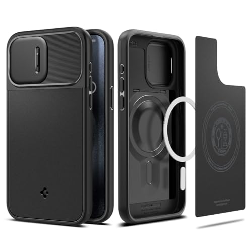 Spigen iPhone 15 Pro Max ケース Magsafe対応 カメラレンズ保護 オプティック・アーマー・マグフィット ACS06599 (ブラック)