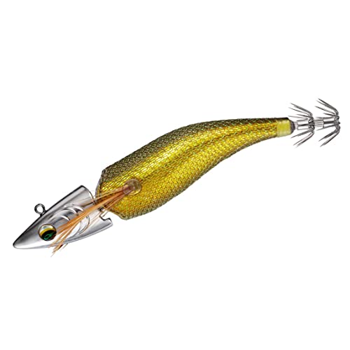 金-キンアジ 磁着式重心移動を搭載した「ぶっ飛び＆安定フォール」が売りの爆釣エギ 自重：30ｇ 今までにない革新的なエギの提案・・・縦ジョイント構造によりアクション時に艶めかしく滑らかなドルフィンアク