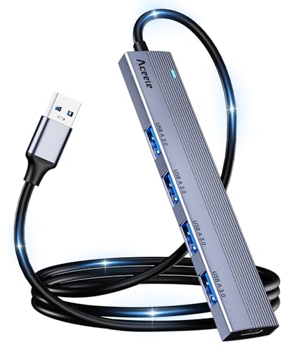 シルバー120cm 【5合1 USBハブ】一つのusb3.0ポートを４つのusb3.0ポートを拡張でき、ポート不足の悩みを解消します。キーボード、マウス、メモリ、プリンター、スマートフォンなどに接続で