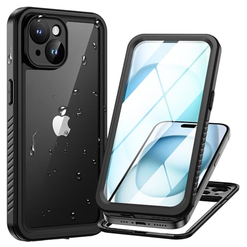 ブラック i Phone 15 【IP68防水＆多保護】防水国際保護等級IP68認定を獲得水没しても内部への水の侵入を完全にガードできます。雨や、雪、泥や砂などから保護できます！*****ご注意:ご使