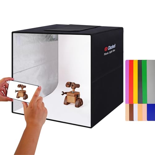 24CM 【高輝度と高色再現性】：CRI *90の高品質92個LEDライトビーズを内蔵。特別な反射板と拡散布を使用し、製品の色彩と質感を自然に再現します。 【12色の背景布】：6枚の両面カラー背景布（