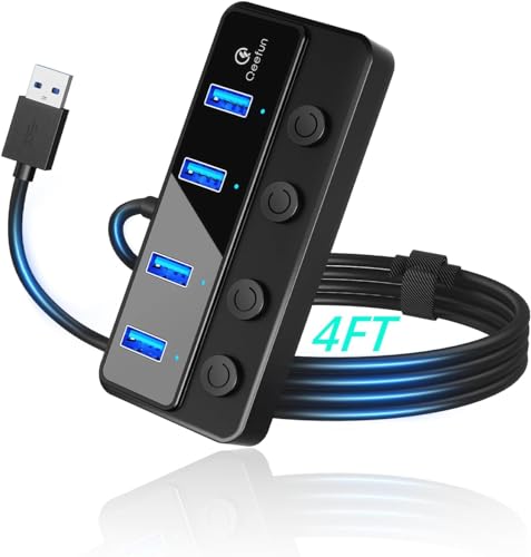 5G（4A+1C）1.2m 【5Gbps USB ハブ】各USB 3.0ポートは最大5Gbpsでデータを転送できるため、USBフラッシュドライブなどのストレージデバイスの伝送効率を大幅に向上できます 