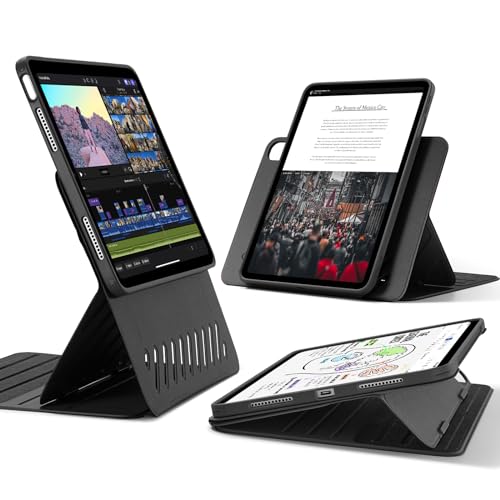 ブラック 【互換性】：i Pad Air 13インチ（M2 2024）専用です。モデル： A2898、A2899。他のi Padモデルと互換性がありません 【超安定スタンド】：広い幅のサポートブラケッ