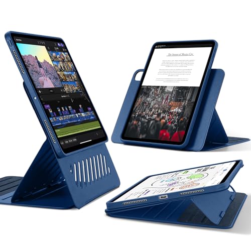 ブルー 【互換性】：i Pad Pro 13インチ（M4 2024）専用です。モデル：A2925、A2926。他のi Padモデルと互換性がありません 【超安定スタンド】：広い幅のサポートブラケットを