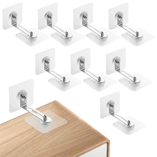 8本セット 6.5CM 【穴開け不要・取り付け簡単】：家具転倒防止は穴開けや工具が不要です。しっかりとしており、接着剤の残留がなく、貼り付けや取り外しが簡単で、壁面を傷めることもありません。 【頑丈な
