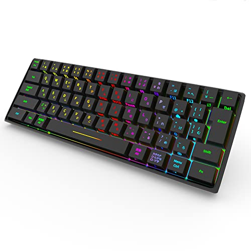 ブラック 赤軸 【日本語メカニカルキーボード：多彩なゲーミング体験】このメカニカルキーボードは、圧倒的な快適性と反応速度で、長時間のゲームプレイも支える究極のゲーミングキーボードです。63キー配列によ