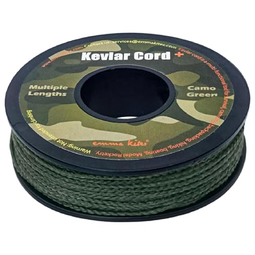 816kg 直径4.6mm x 10M アウトドア使用に適合するカモフラージュグリーン(迷彩緑)、レッド、ブルーカラーのケブラーコードは、非常に優れる耐摩耗性と耐切断性を持ち、幅広いアウトドアアクティ