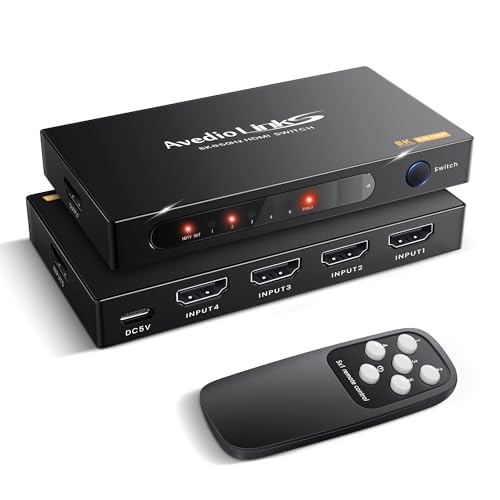 5入力1出力 【8K HDMI 切替器 5入力 1出力】avedio links 4K120Hz HDMI 切り替え器、5つの異なるHDMIソースから1つのHDMIディスプレイにビデオとオーディオを簡