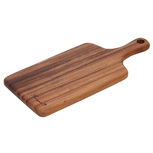 不二貿易 まな板 カッティングボード 幅35.5*奥行15.2*高さ2cm ブラウン 取っ手付き 木製 天然木 アカシア Lサイズ 30519