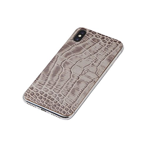 Deff（ディーフ） Leather Panel for iPhone X 背面カバー (グレイ)