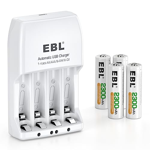 EBL 単3電池 充電器セット 大容量 単3電池 充電式 ニッケル水素 単3電池 単3 充電器付き 電池充電器セット