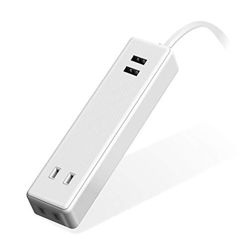 エレコム 電源タップ USBタップ 2.4A (USBポート*2 コンセント*2) 1.5m ホワイト ECT-0915WH