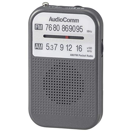 オーム電機OHM AudioComm AM/FMポケットラジオ グレー RAD-P132N-H 03-5522