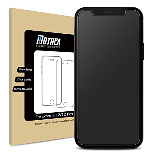 Mothca アンチグレア iPhone 12/iPhone 12 Pro対応 ガラスフィルム 強化ガラス 液晶保護フィルム サラサラ タッチ感 日本旭硝子製素材 指
