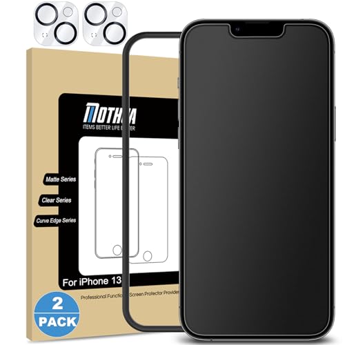 Mothca【2*2枚】 アンチグレア 強化ガラス iPhone 13対応 iPhone 13カメラ保護フィルム 液晶保護フィルム サラサラ タッチ感 日本旭硝子