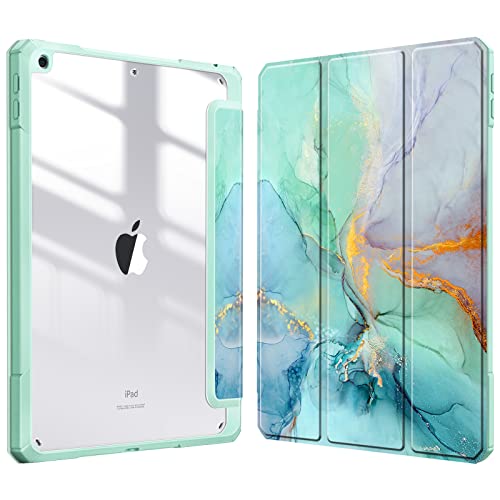 Fintie iPad 10.2 ケース iPad 第9 / 8 / 7世代 ケース 2021 2020 2019 透明バックカバー Apple Pencil 収納可能 三つ折スタンド スリー