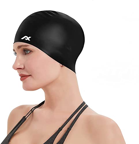 ＡＸ スイミングキャップ 水泳キャップ スイムキャップ シリコン 大きめ 水泳帽子 長髪 ゆったりサイズ レディース メンズ