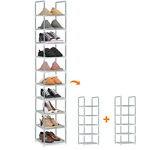 シューズラック 10段 靴収納 靴棚 10足 下駄箱 省スペース シューズボックス スリム 玄関に靴を効率収納 靴入れ 組み立て式 幅約30*奥行3