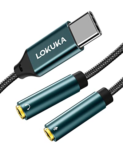 LOKUKA タイプ C マイク ヘッドホン 分岐 DACチップ内蔵 ハイレゾ再生対応 映画と音楽鑑賞 ボイスチャットや通話に usb-c ヘッドセット