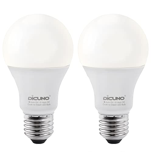 DiCUNO E26口金 LED電球 明るさセンサー 9W 60W相当 800lm 昼白色 5000k 明暗センサー電球 明るさで点灯消灯 人感センサーなし 防犯ライ